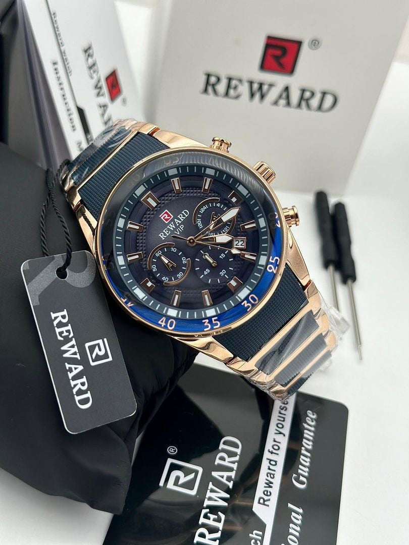 REWARD VIP CRONÓGRAFO DORADO Y AZUL OSCURO